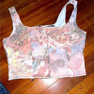 Forever 21 crop top with amazing print.